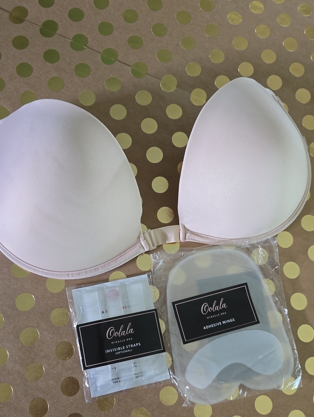 Oolala Strapless Adhesive Bra 5 Way Nude Full Coverage Size 40DD